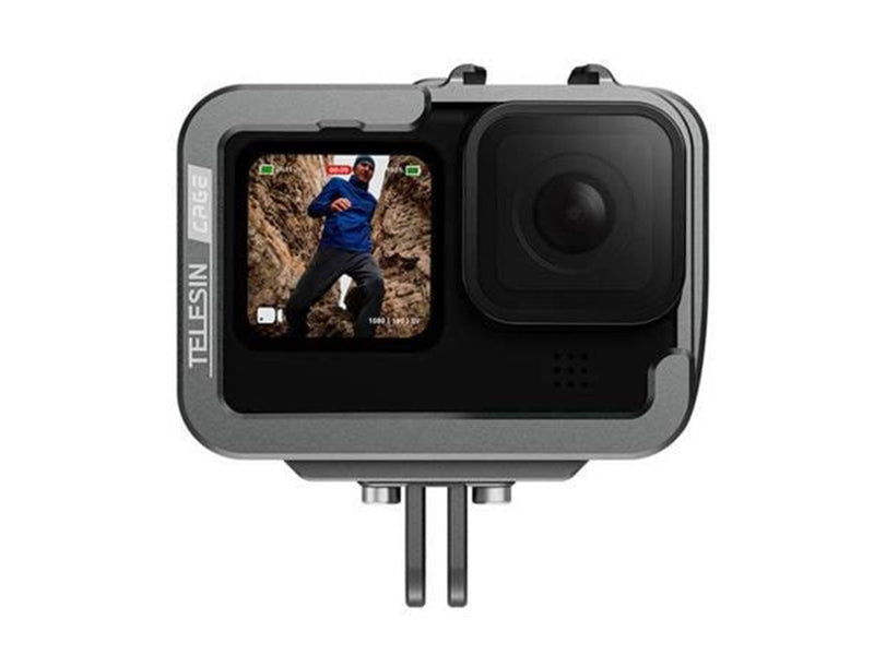 TELESIN  Aluminum cage for GoPro Hero 12 / 11/10/9 +vertical adapter
