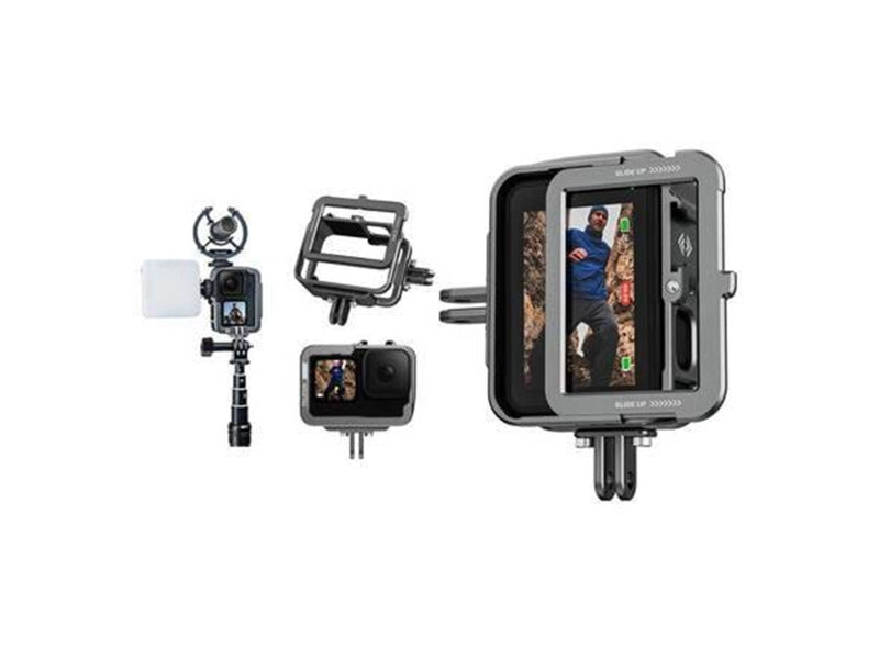TELESIN  Aluminum cage for GoPro Hero 12 / 11/10/9 +vertical adapter
