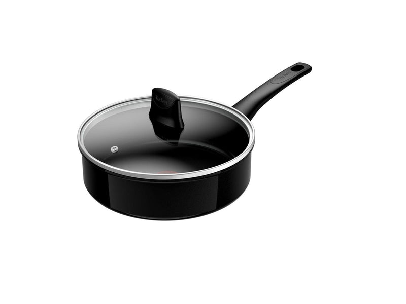 Tefal Renew ON Black Sautepan 24 cm w. lid