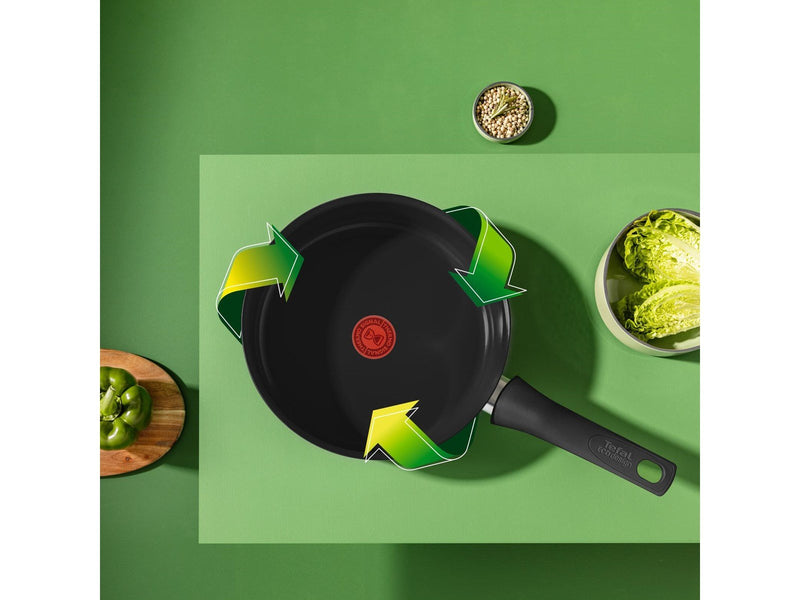 Tefal Renew ON Black Sautepan 24 cm w. lid