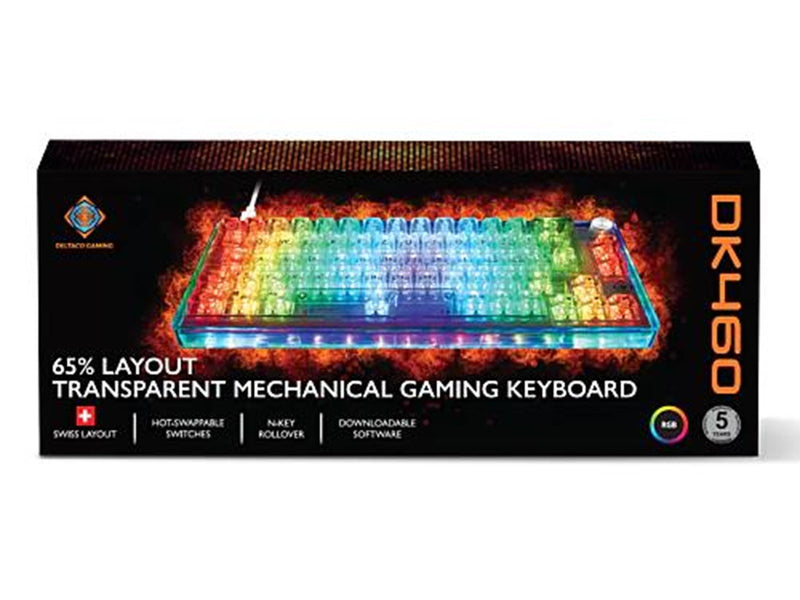 Deltaco GAM-160-T-CH keyboard - Gaming Tastaturen - Transparent