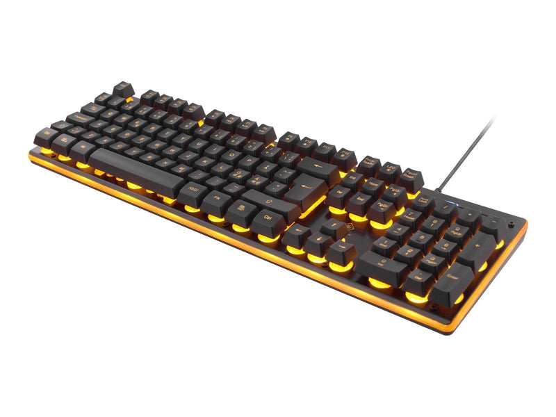 Deltaco GAMING GAM-021 - keyboard - Nordic - black/orange - Tastaturen - Nordisch - Schwarz