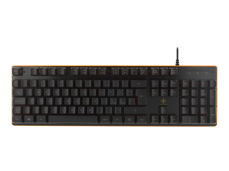 Deltaco GAMING GAM-021 - keyboard - Nordic - black/orange - Tastaturen - Nordisch - Schwarz