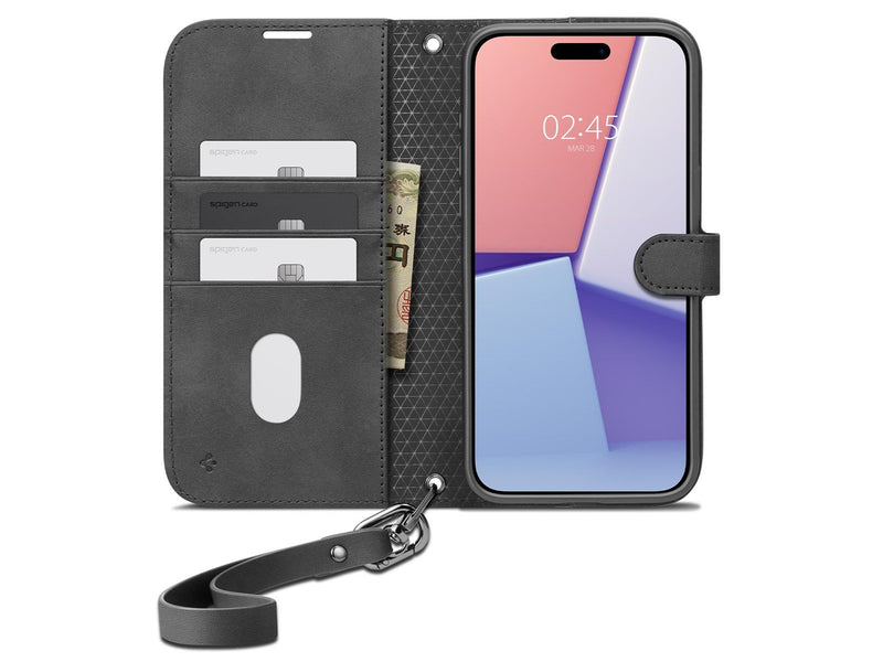 Spigen Wallet S Pro - black - iPhone 15 Pro