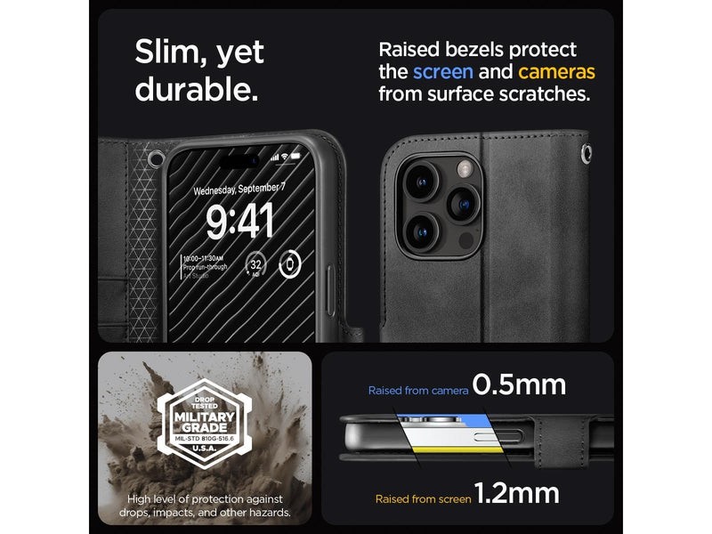 Spigen Wallet S Pro - black - iPhone 15 Pro