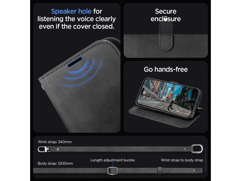 Spigen Wallet S Pro - black - iPhone 15 Pro
