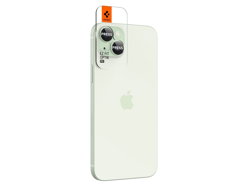 Spigen Glass tR EZ Fit Optik Pro 2 Pack - green - iPhone 15/15 Plus/14/14 Plus