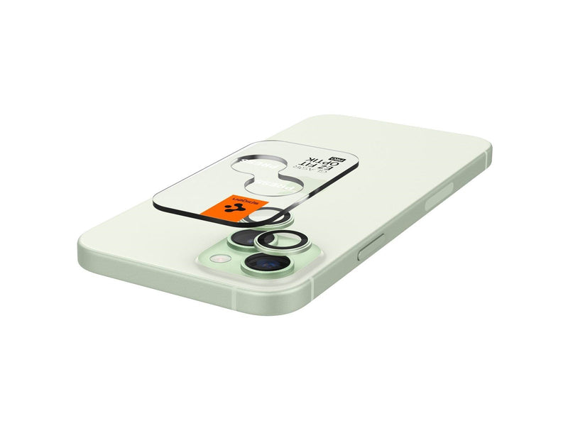 Spigen Glass tR EZ Fit Optik Pro 2 Pack - green - iPhone 15/15 Plus/14/14 Plus