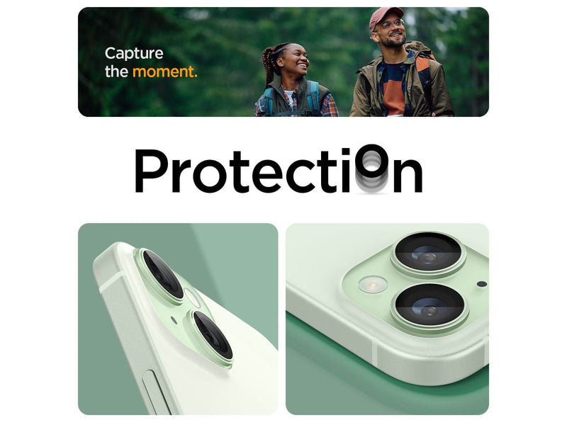 Spigen Glass tR EZ Fit Optik Pro 2 Pack - green - iPhone 15/15 Plus/14/14 Plus