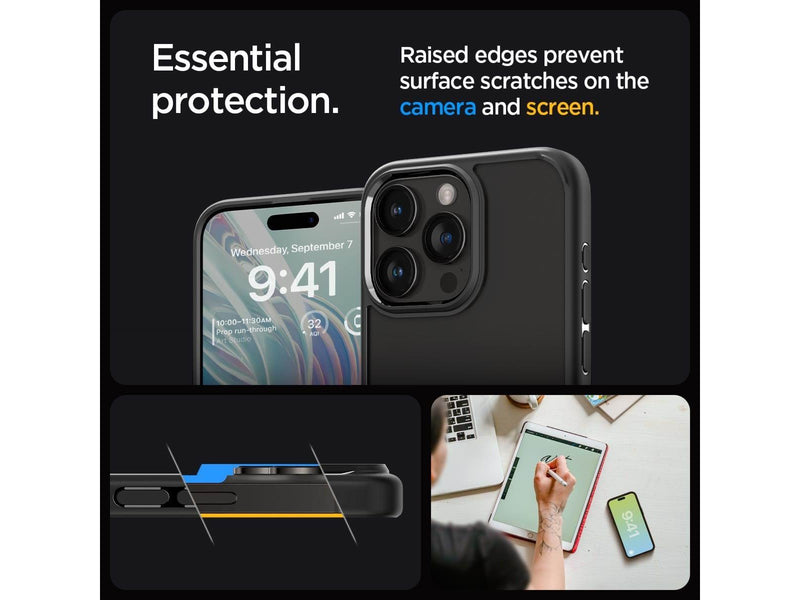 Spigen Crystal Hybrid - matte black - iPhone 15 Pro Max