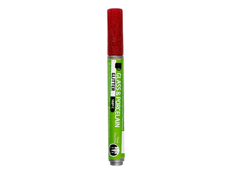 Creativ Company Glass and Porcelain Pen Glitter Semi-Opaque - Dark red
