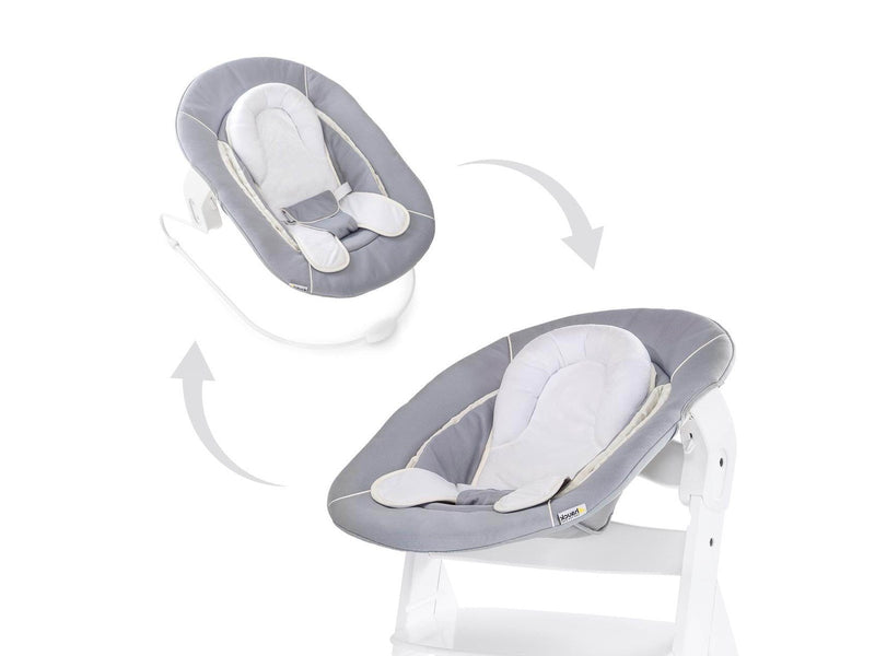 Hauck Alpha Bouncer 2in1 sitter and highchair seat Stretch Grey