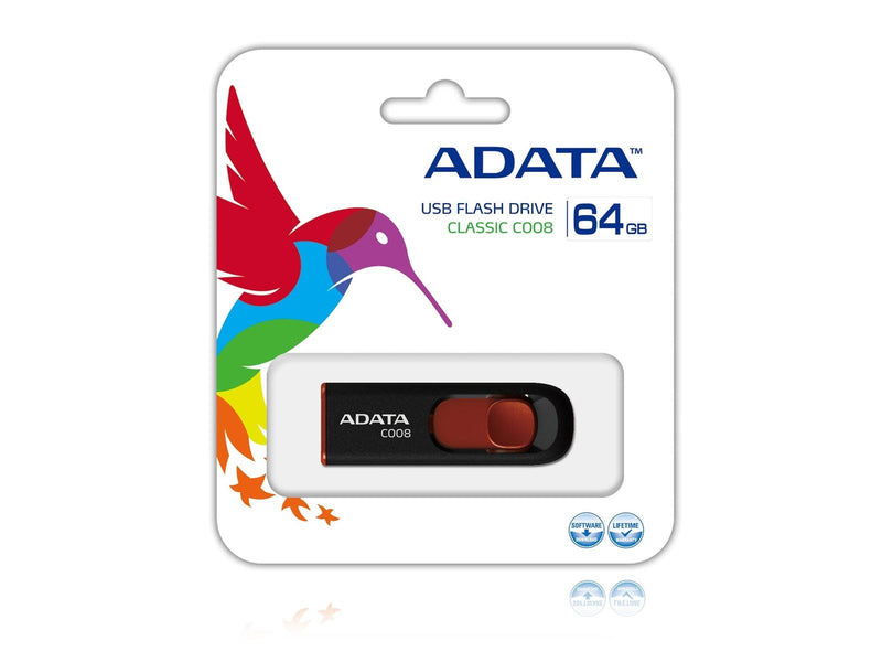 A-Data Classic Series C008 Capless - Schwarz - 64GB - USB-Stick