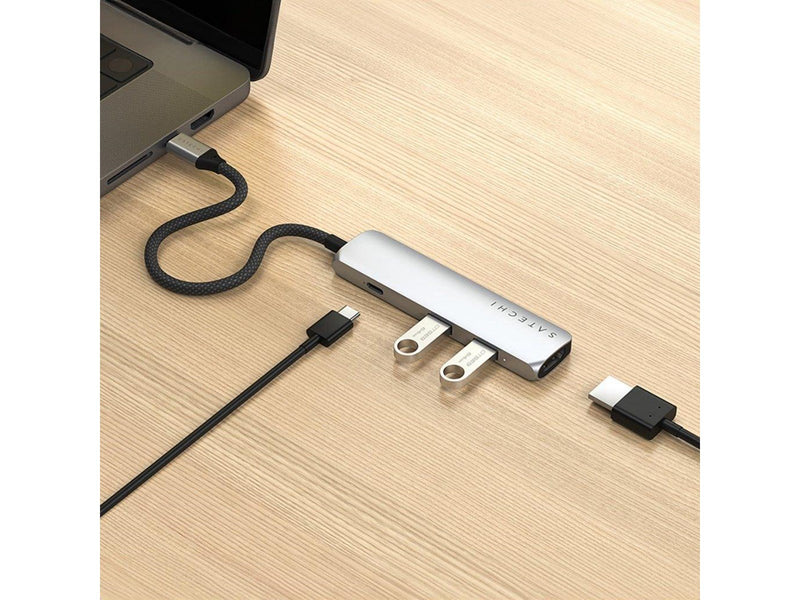 Satechi 4-in-1 USB-C Slim Multiport Adapter 4K - Silver