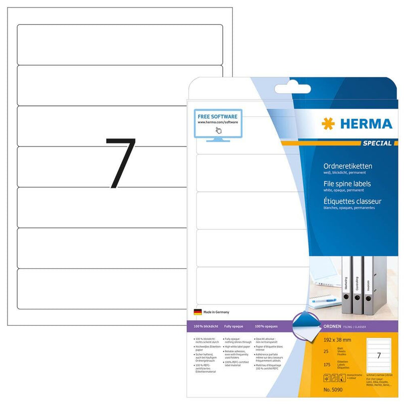 HERMA Ordneretiketten 5090 weiß - 175 Stück