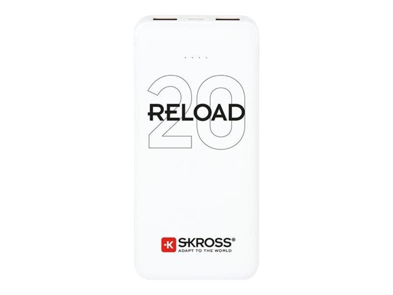 SKross RELOAD 20 Powerbank - 20.000 mAh Powerbank (Akku) - Weiß - 20000 mAh
