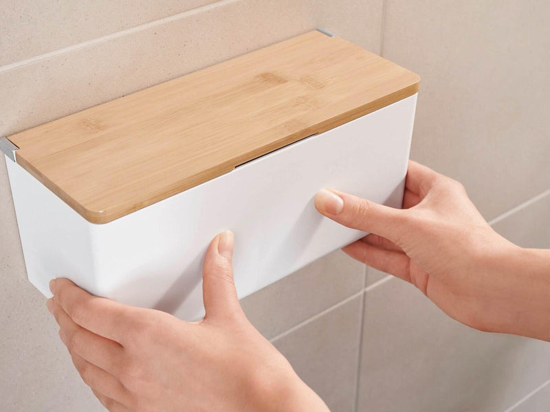 tesa Baboo Storage Box XL Self-adhesive Bamboo And High-quality Plastic