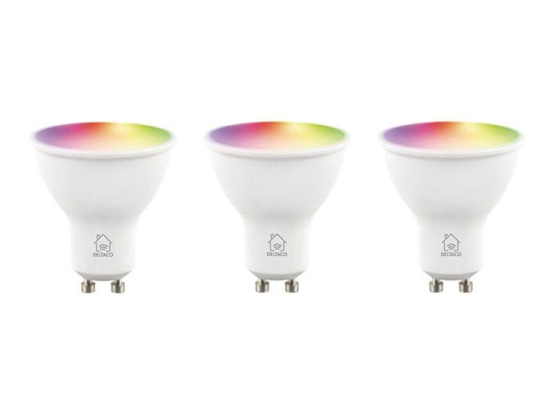 Deltaco LED-Lampe SMART HOME - LED spot light bulb - GU10 - 5 W - RGB/warm white/cold white light - 2700-6500 K (pack of 3) GU10