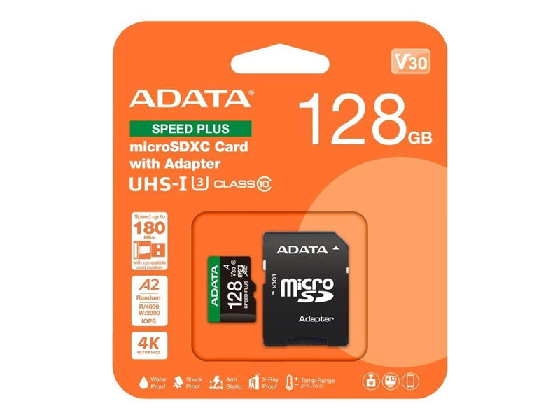 A-Data ADATA SPEED PLUS - flash memory card - 128 GB - SDXC UHS-I