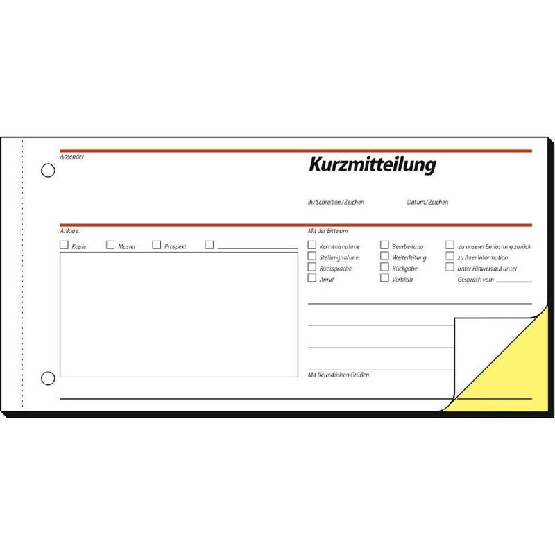 sigel Kurzmitteilung Formularbuch SD008 - 2 x 40 Blatt