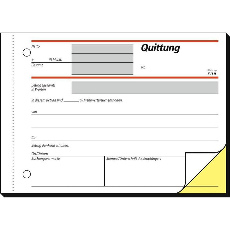sigel Quittung SD022 MwSt. separat ausgewiesen