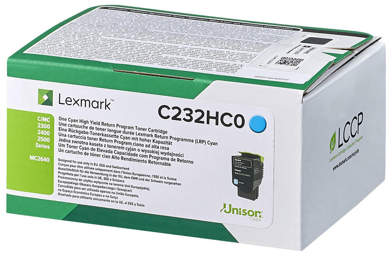 Lexmark Original Toner - cyan (C232HC0) für C2325dw, C2425dw, C2535dw, MC2325adw, MC2425adw, MC2535adwe