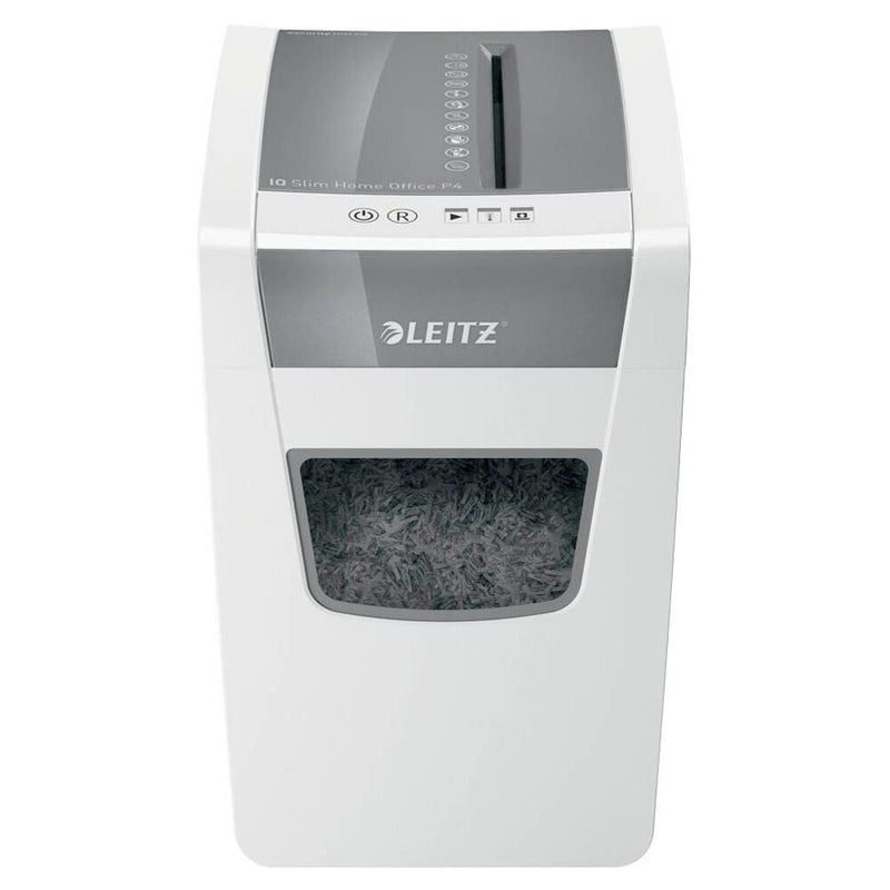 LEITZ IQ Slim Home Office Aktenvernichter P-4 10 Blatt weiß
