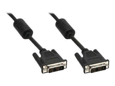 InLine DVI-D Kabel 2m, digital 18+1 Stecker / Stecker, Single Link, 2 Ferrite, schwarz