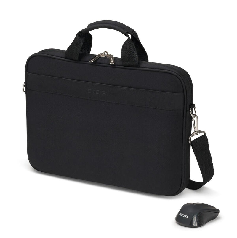 DICOTA Top Traveller Wireless Mouse Kit 39,6 cm (15.6') Notebook-Tasche inkl. optische Funkmaus, schwarz