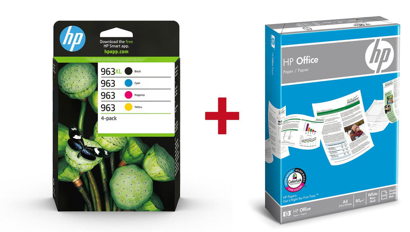 Druckerpatronen Bundle mit HP Original 963XL Multipack + 500 Blatt HP Kopierpapier