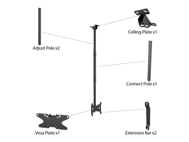 Multibrackets M Public Ceilingmount Klein Single