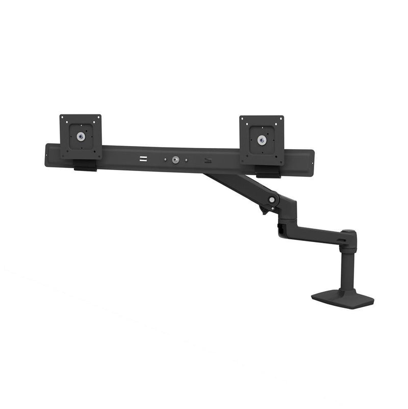 Ergotron LX Dual Monitorarm für zwei Monitore bis 63,5 cm 25 Zoll nebeneinander Tischhalterung schwarzmatt