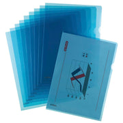 herlitz Sichthüllen Aktenhülle DIN A4 blau genarbt 0,19 mm - 10 Stück
