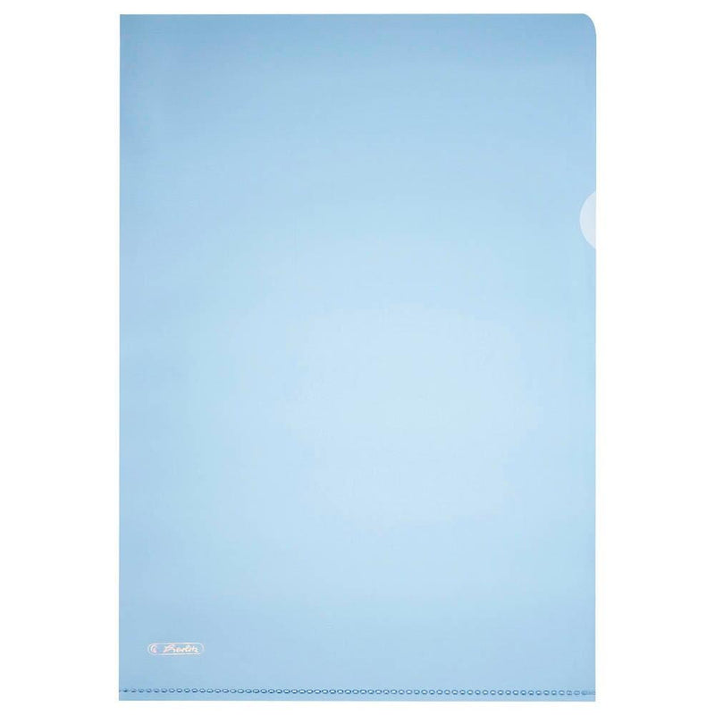 herlitz Sichthüllen Aktenhülle DIN A4 blau genarbt 0,19 mm - 10 Stück