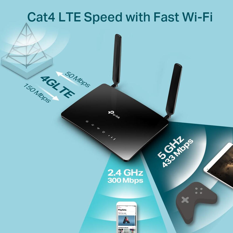 TP-Link Archer MR200 V4 AC750 Wireless Dual Band 4G LTE Router