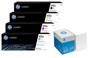 Bundle mit HP Original 415X Toner 4er Multipack + 2.500 Blatt HP Kopierpapier hochweiß