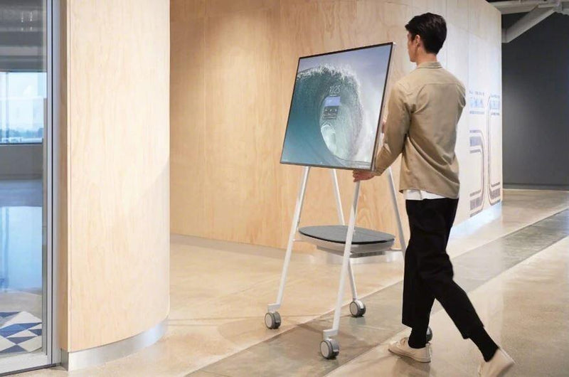 Steelcase Wagen für interaktives flaches Paneel Grau, Arctic White, Pewter für Microsoft Surface Hub 2S/3