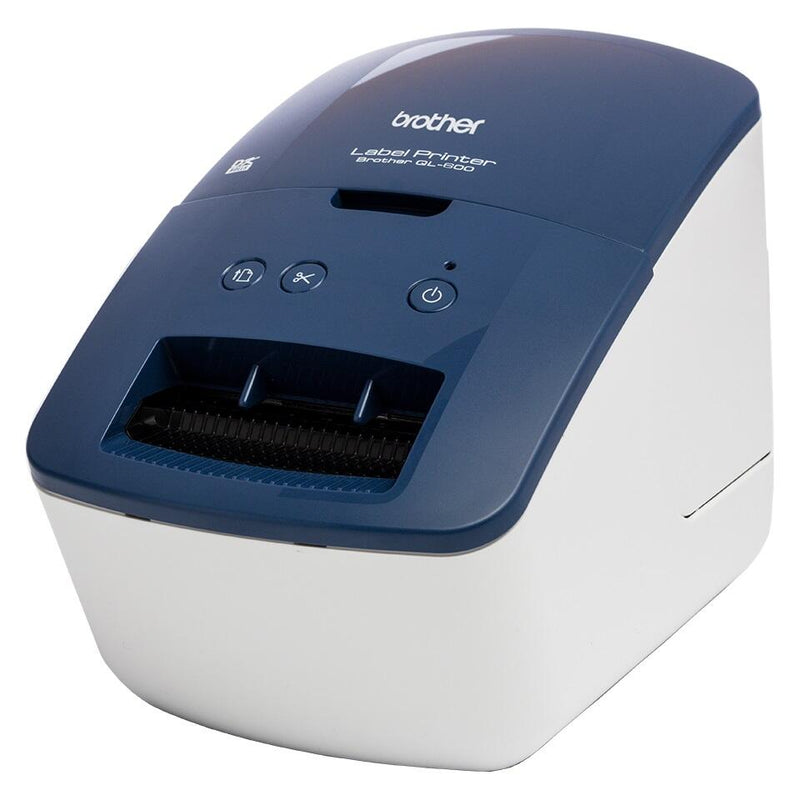 Brother QL-600B Professioneller Etikettendrucker für Einzel- und Endlosetiketten (Blau)