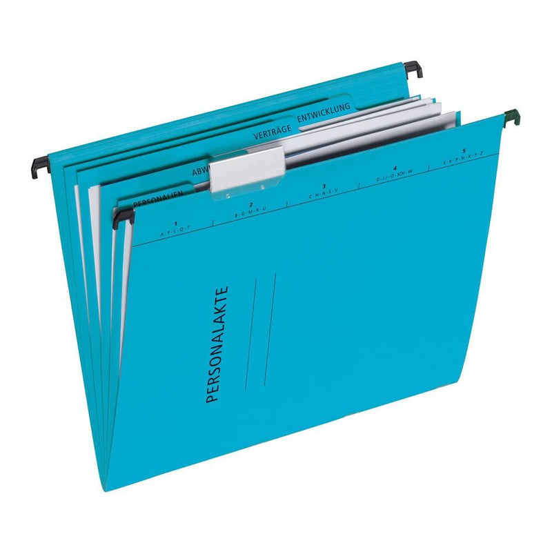 Pagna - Hängeregister - 4 Fächer - mit Register - Blau