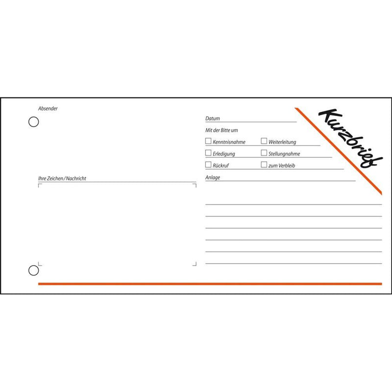 sigel Kurzbrief Formularbuch KF213 - 100 Blatt