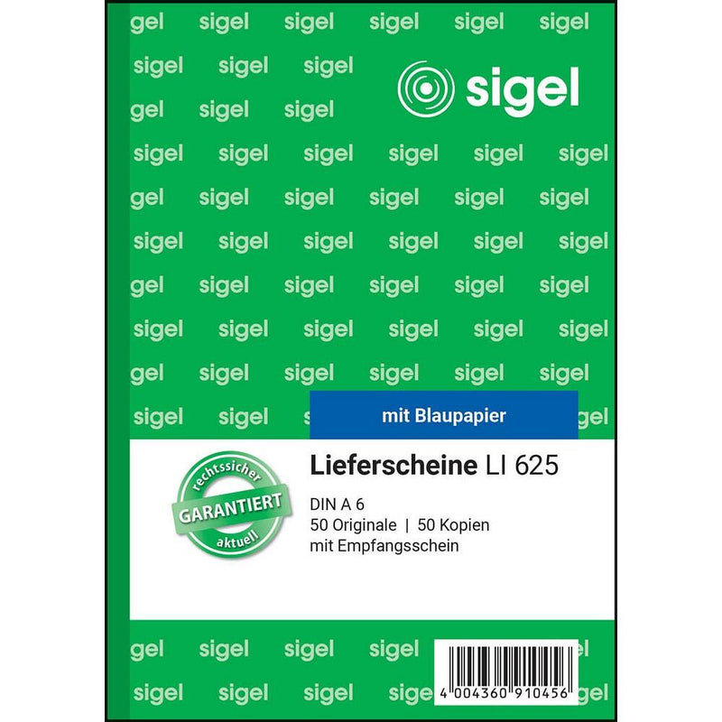 sigel Lieferschein mit Empfangsschein Formularbuch LI625 - 2 x 50 Blatt