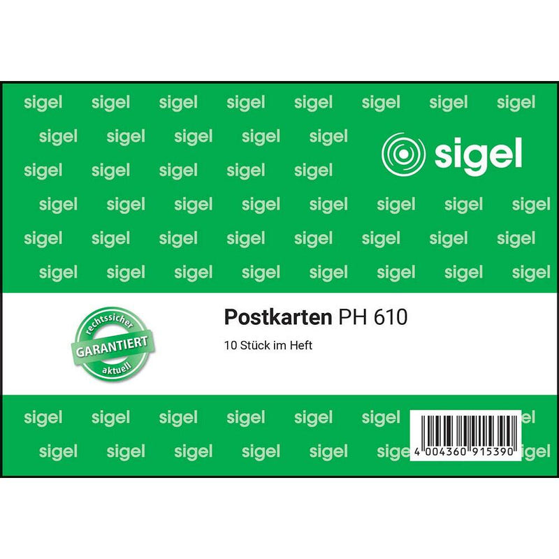 sigel Postkarte Formularbuch DIN A6 quer PH610 - 1 x 10 Blatt