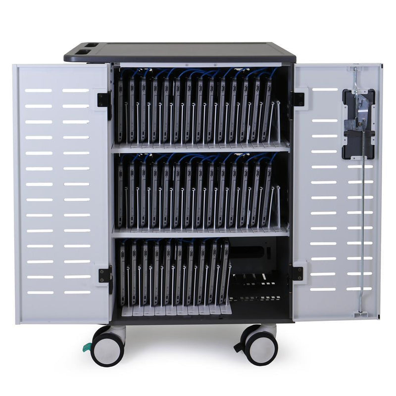 Ergotron ZIP40 Lade- und Managementwagen für 40 Tablets oder 30 Notebooks mit patentierter PowerShuttle Technologie