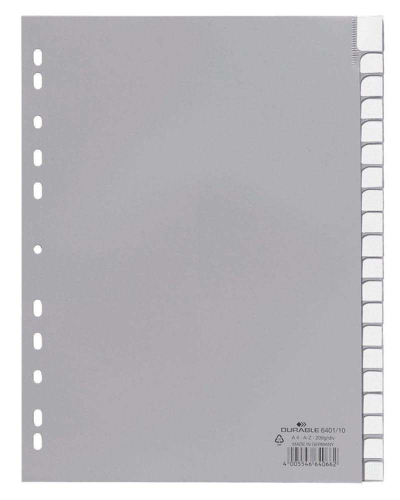 DURABLE Ordnerregister Vollformat A-Z grau 20-teilig - 1 Satz