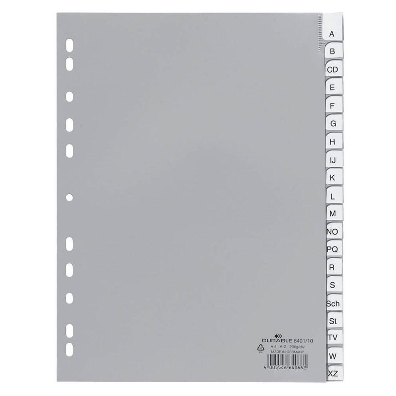 DURABLE Ordnerregister Vollformat A-Z grau 20-teilig - 1 Satz