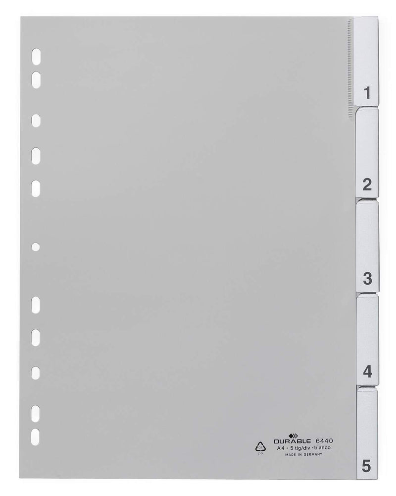 DURABLE Ordnerregister Vollformat 1-5 DIN A4