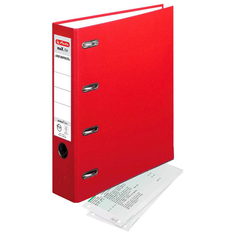 herlitz maX.file protect Doppelordner 7,0 cm Karton - rot (2 x A5 quer)