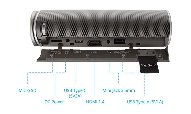 ViewSonic M1+ Portable Beamer mit Harman/Kardon Lautsprecher 300 LED Lumen