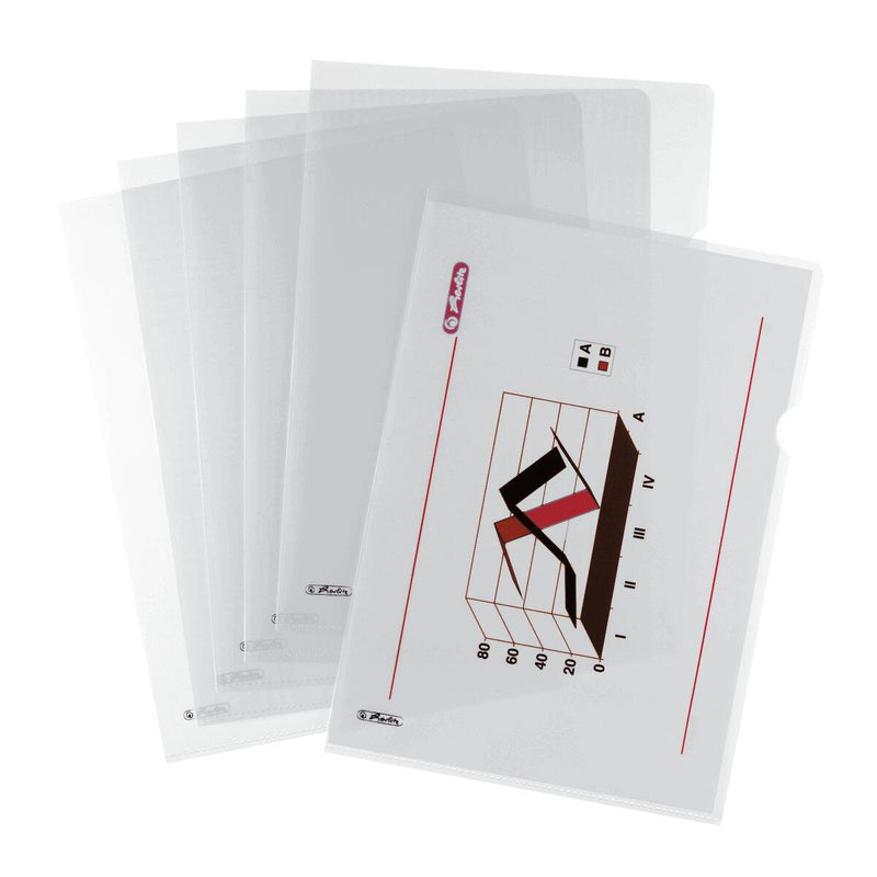 herlitz Aktenhülle DIN A4 transparent genarbt 0,19 mm - 10 Stück