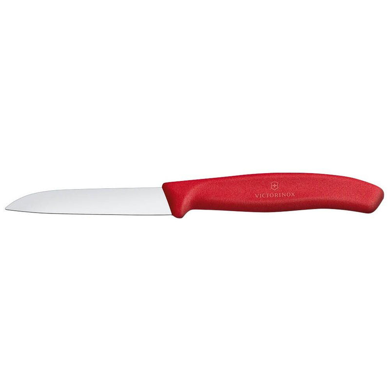 VICTORINOX Gemüsemesser silber, rot glänzend, poliert - Klinge: 8,0 cm